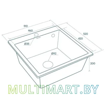 Кухонная мойка Paulmark PM105152-GRM (серый металлик) картинка 3